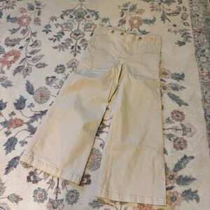 Pilcro Cream High-Waisted Wide Leg Trousers